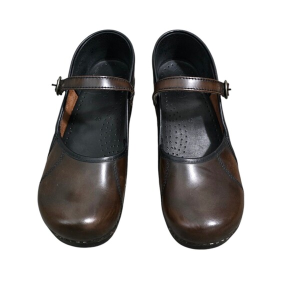 Dansko Marcelle Clog Shoes Womens EU 40 US Size 9.5 - 10 Maryjane Brown Leather - Picture 7 of 9